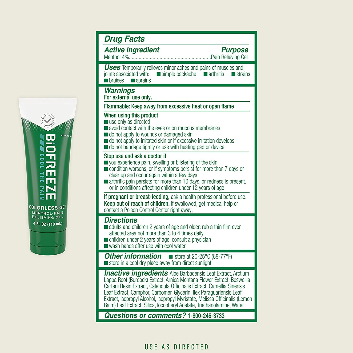 Biofreeze Menthol Pain Relieving Gel 89g Roll-on - product image 4