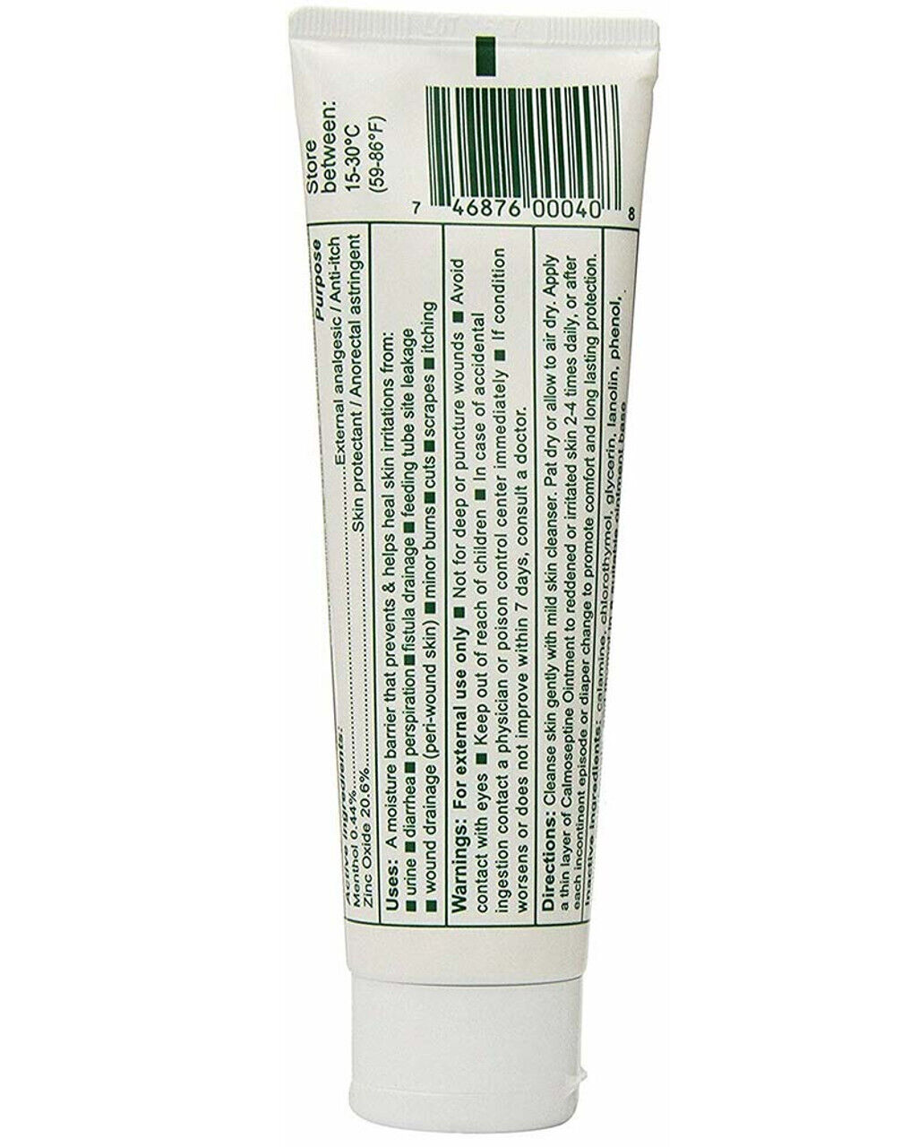 Calmoseptine skin protectant ointment tube - ingredients