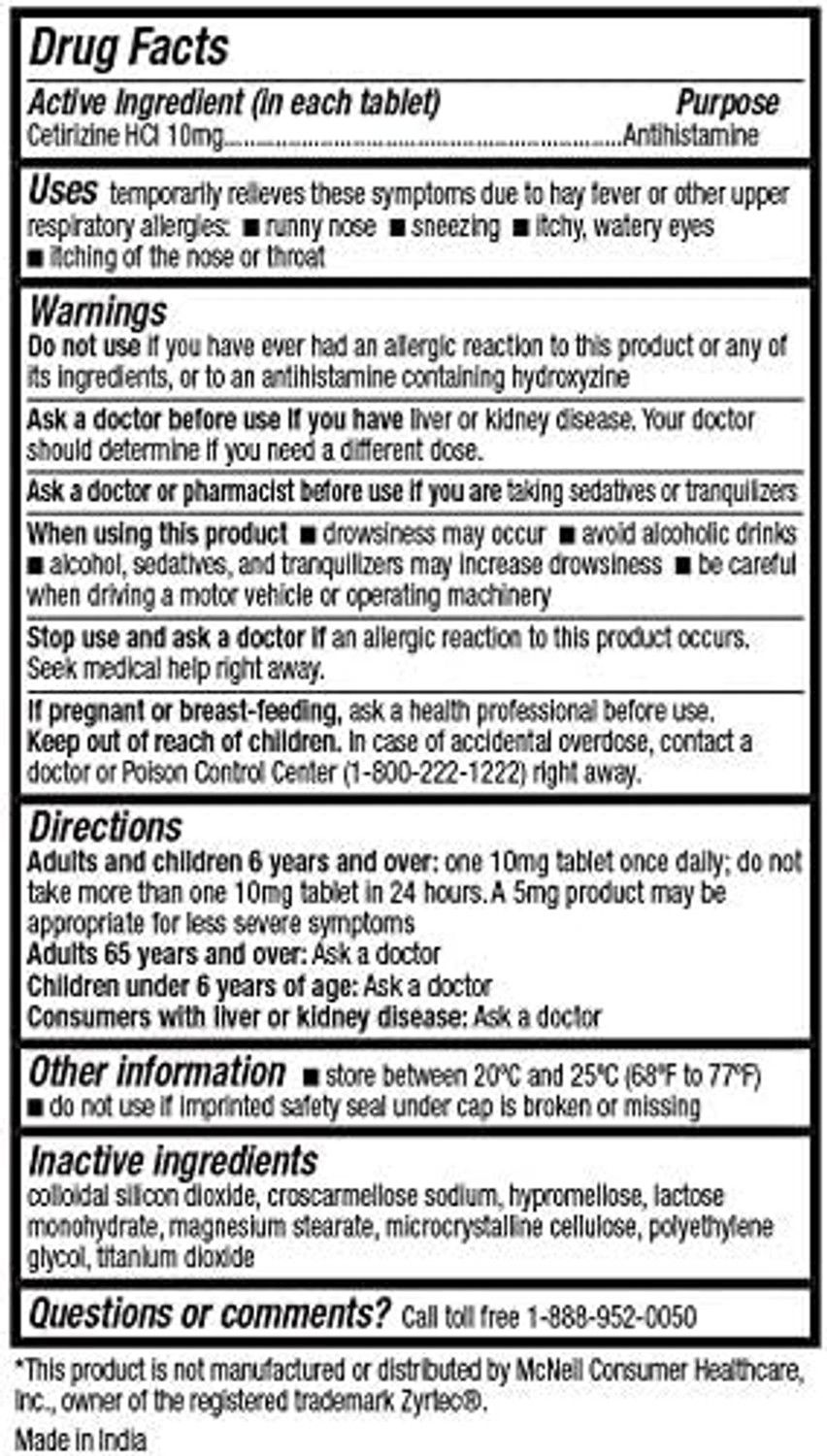 HealthA2Z® Allergy Relief Cetirizine 10mg Allergy medicine 250 count – product image 2