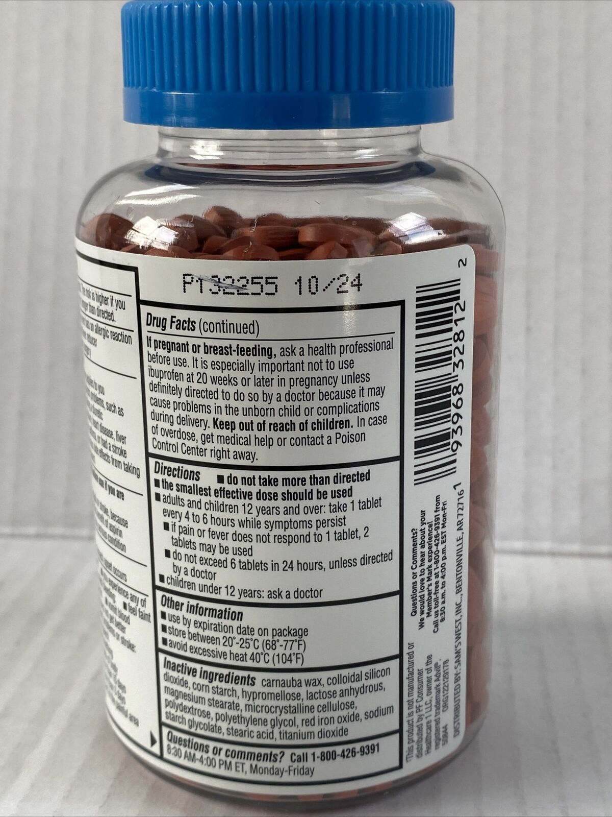 Ibuprofen 200 mg capsules for headache, muscle pain and inflammation relief - Drug facts continued.