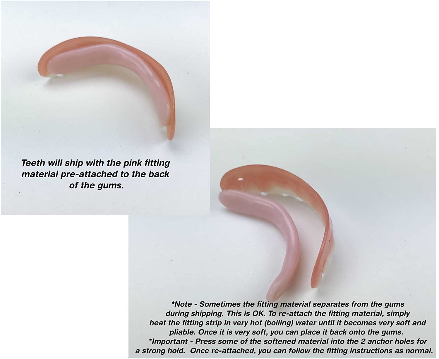 Temporary snap-on false tooth cosmetic dental solution