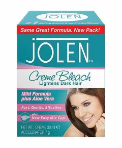 Jolen Facial Creme Bleach Lightens Dark Hair Mild with Aloe Vera 125ml - main product image