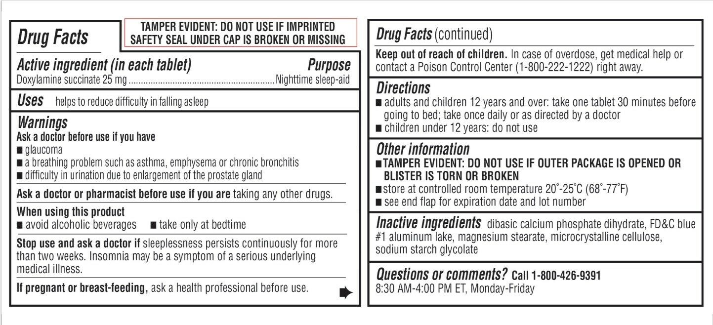 Buy Kirkland Signature Sleep Aid 96 tablets, adult sleep support - factsheet. OTC sleep medication Australia.