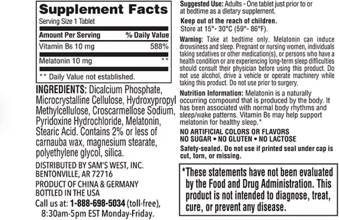Buy Melatonin 10mg 300 tablets online - additional information