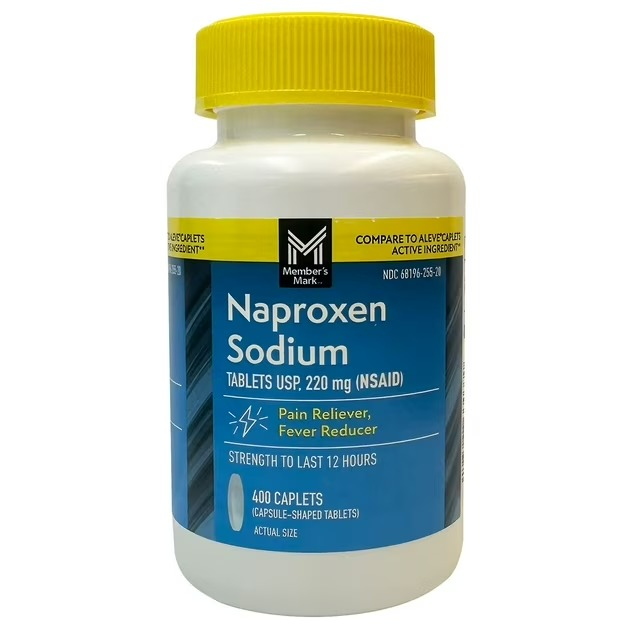 Aleve naproxen sodium 220mg 320 caplets - bottle view
