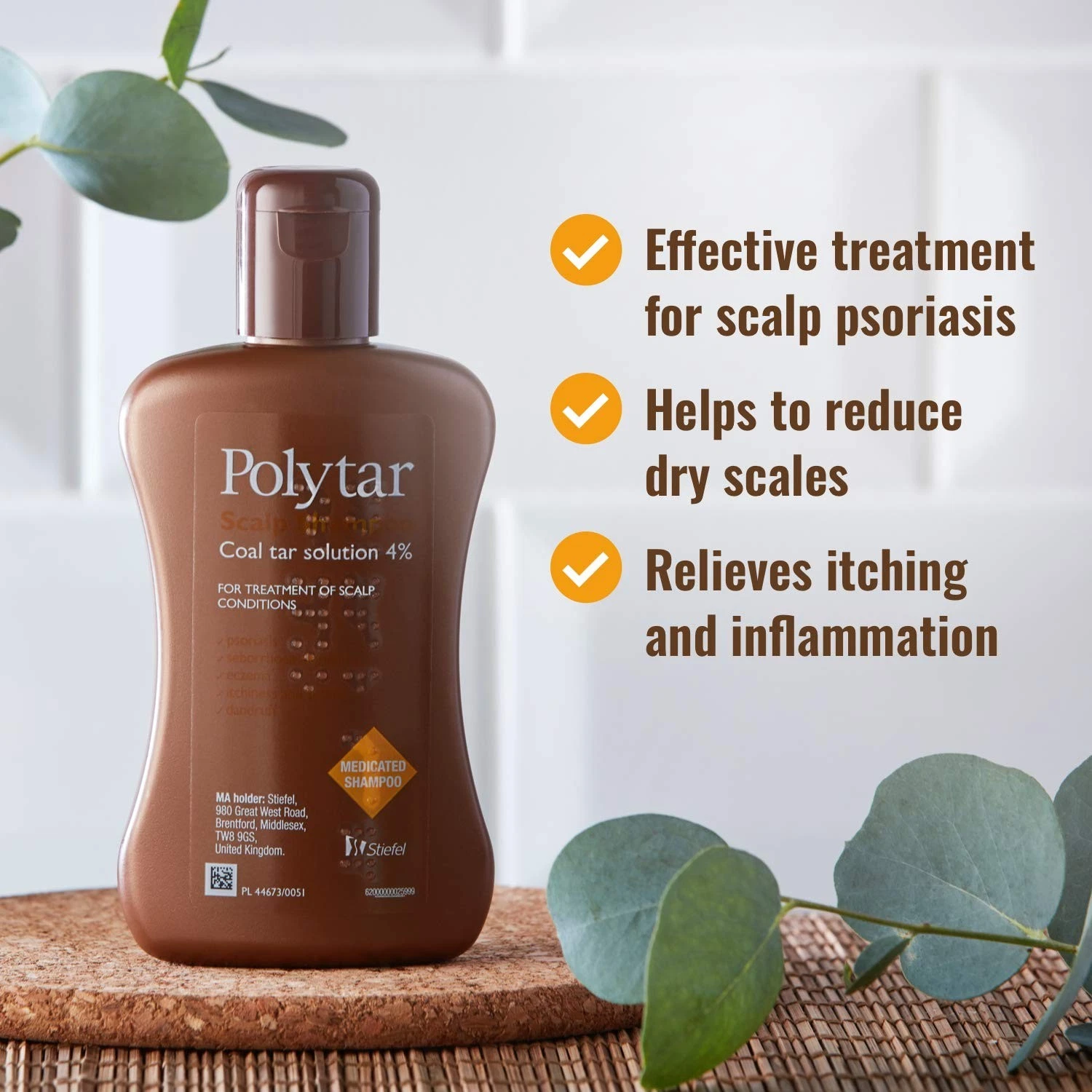 Polytar Shampoo 150ml medicated coal tar scalp cleanser